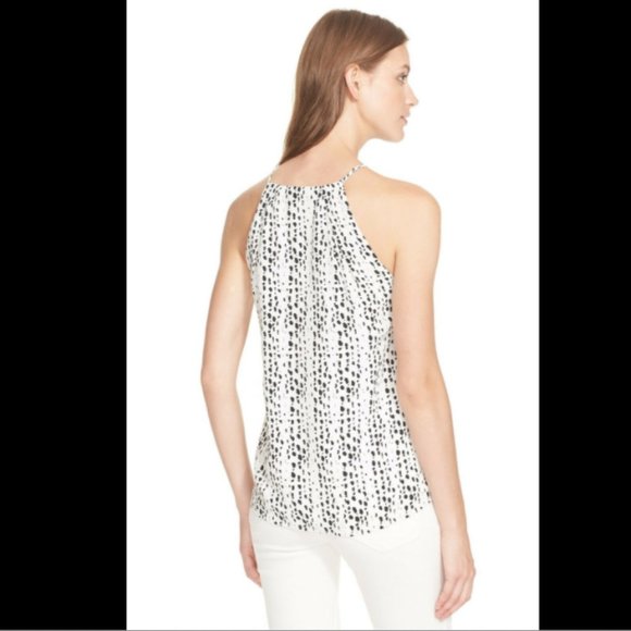 Joie Dot Print Sleeveless Keyhole Top 100% Silk - Picture 2 of 8